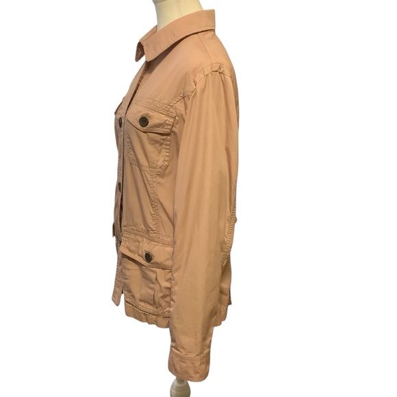 Eddie Bauer Pink Cotton Utility/ Safari Jacket with Classic Collar/ Size L - Picture 2 of 12